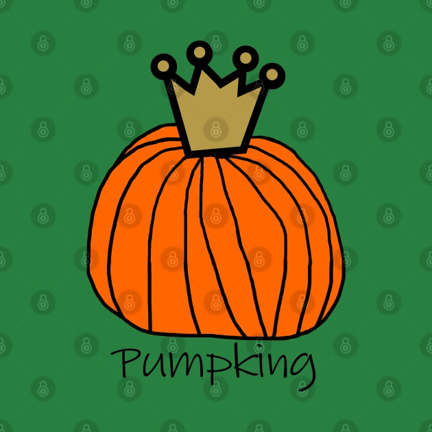 Halloween Pumpking the King Pumpkin with Crown by ellenhenryart