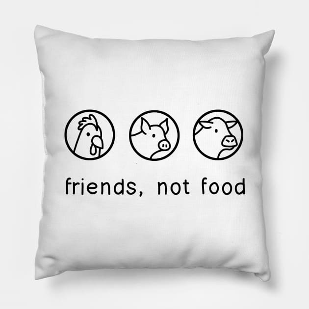 Friends Not Food Pillow by valentinahramov