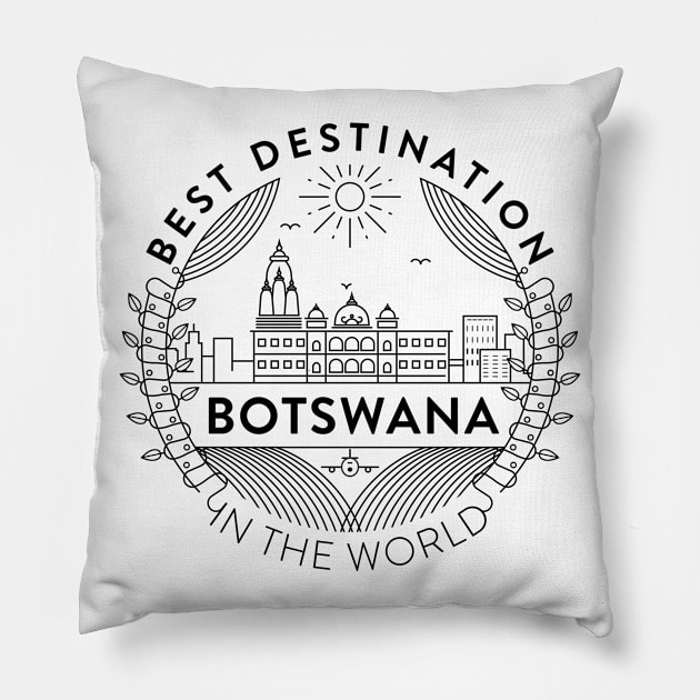 Botswana Minimal Badge Design Pillow by kursatunsal