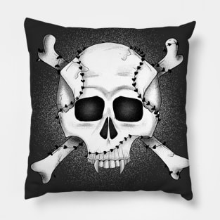 Stipple Skull Pillow