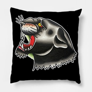 Big Panther Head Tattoo Design Pillow