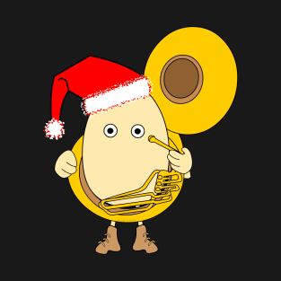 Santa Tuba Player Egghead T-Shirt
