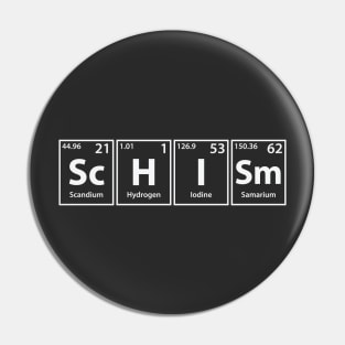 Schism (Sc-H-I-Sm) Periodic Elements Spelling Pin