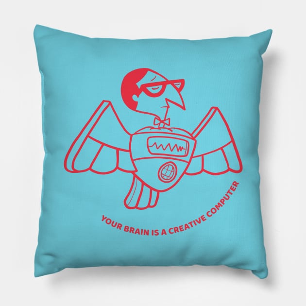 Dexters Laboratory - Professor Hawk illustration Pillow by MariOyama