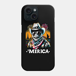 USA 'Merica Sasquatch Bigfoot 4th of July Fireworks Funny Patriotic Phone Case