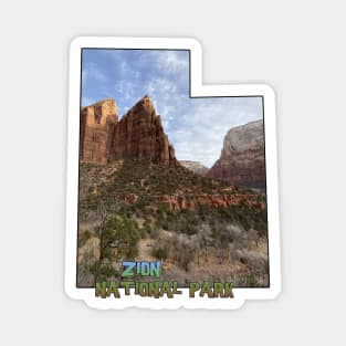 Utah State Outline - Zion National Park Magnet