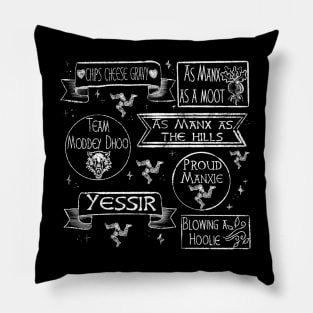 Manx blackboard Pillow