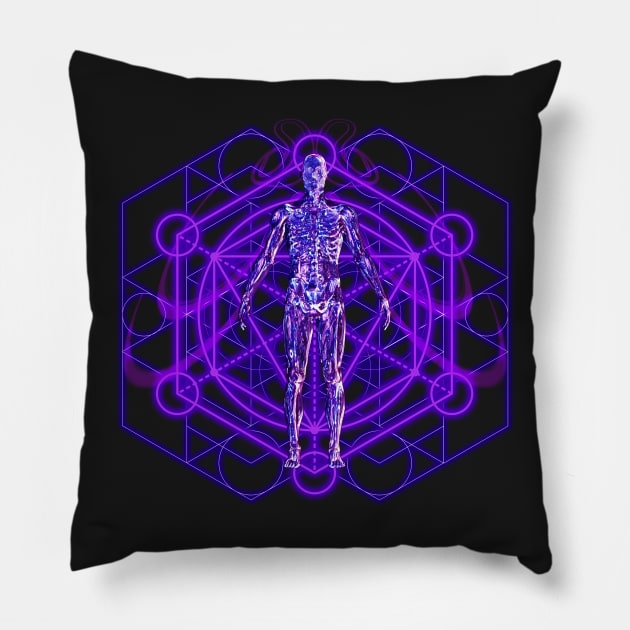 Sacred Geometry and the Human Body Pillow by ddtk