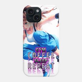 Cute Gym Coffee Girl - Women's Fitness Motivation - Workout Lifestyle Phone Case