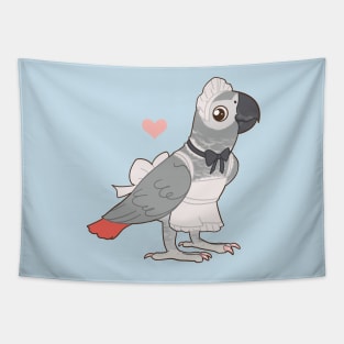 African Grey Maid Bird Tapestry