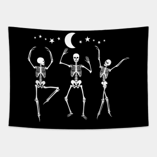 Halloween party dancing skeleton Tapestry