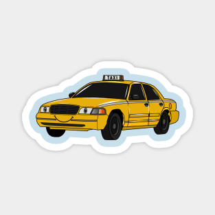 Taxi cartoon illustration Magnet