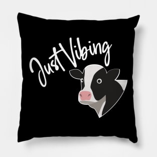 Just Vibing Cow Pillow