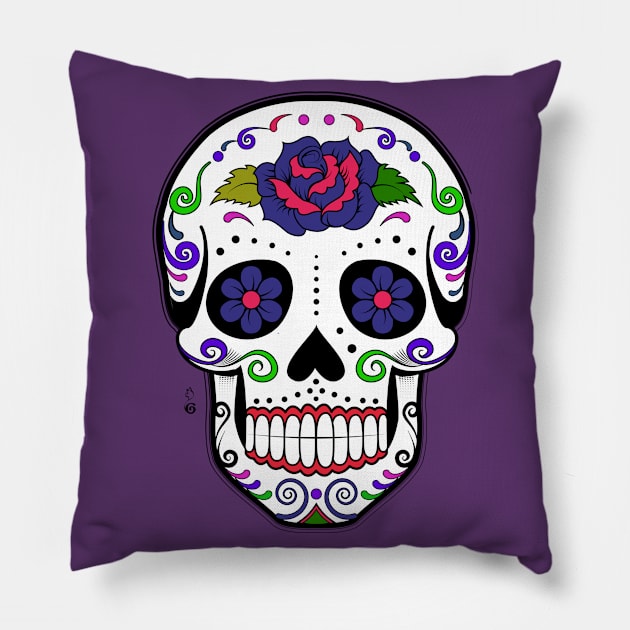 Sugar skull Pillow by HagalArt