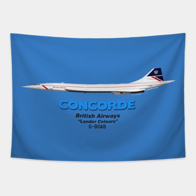 Concorde - British Airways "Landor Colours" Tapestry by TheArtofFlying