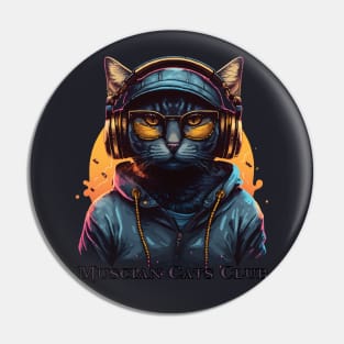 Musician Cats Club Clubber Cat Pin