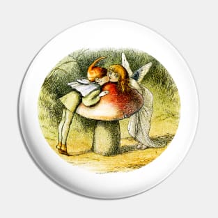 Elf in love with the fairy... in a mushroom landscape Pin
