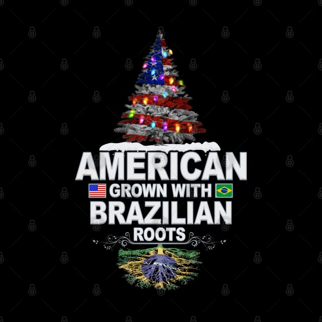 Christmas Tree  American Grown With Brazilian Roots - Gift for Brazilian From Brazil by Country Flags