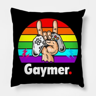 Gaymer the pride computer gamer Pillow