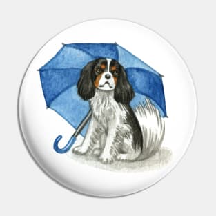 Cavalier King Charles Spaniel - Tri-colour Blue Umbrella Pin