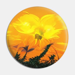 Sunflower Retro Vintage Artificial Intelligence Arts Pin