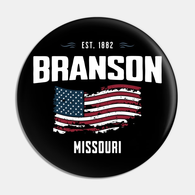 Branson Missouri - Patriotic USA Flag July 4th Pin by TGKelly