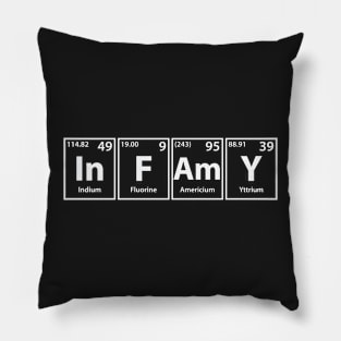 Infamy (In-F-Am-Y) Periodic Elements Spelling Pillow