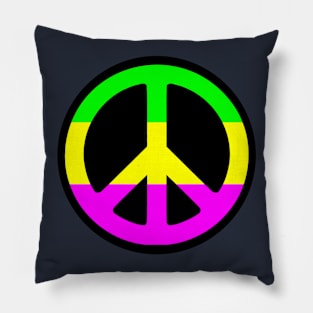 Peace Sign  - neon Pillow