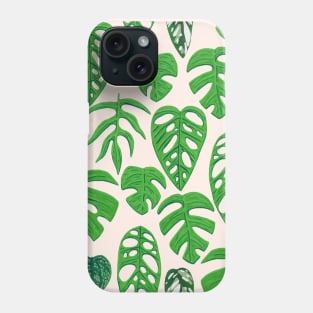 Monstera Species Pattern in Gouache Phone Case