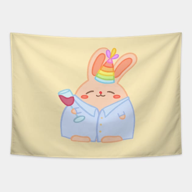 Chubbit Wine Party Logo Tapestry by Chubbit