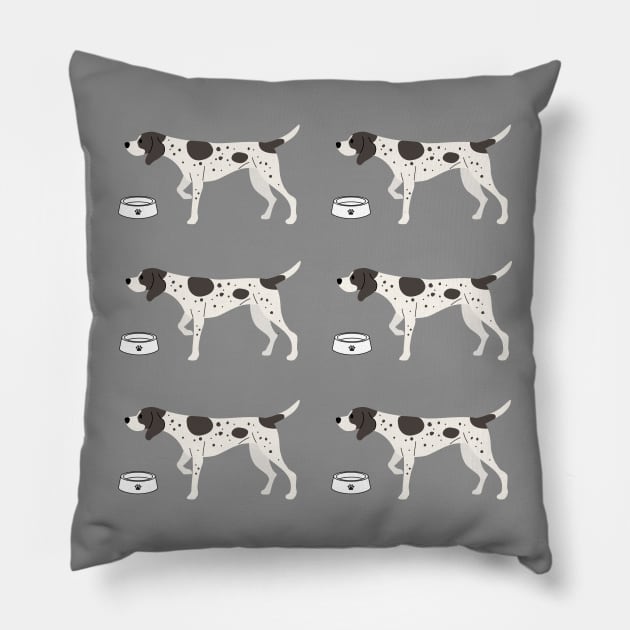 German Shorthaired Pointer Dog Pattern Pillow by Maful