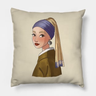 Girl with a pearl earring Pillow