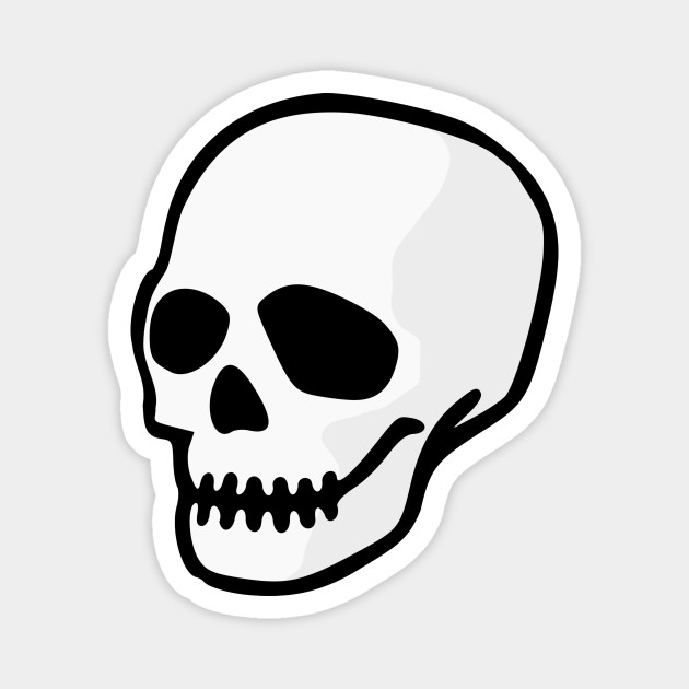 Simple Cartoon Skull Design - Skull Design - Magnet | TeePublic