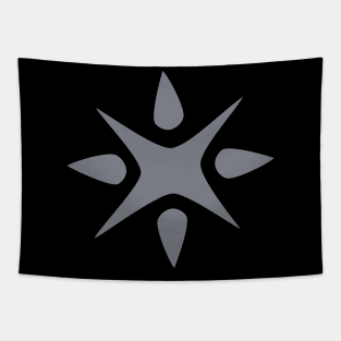 Large Geometric abstract snowflake in grey Tapestry