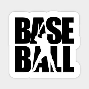 baseball player text masking black Magnet