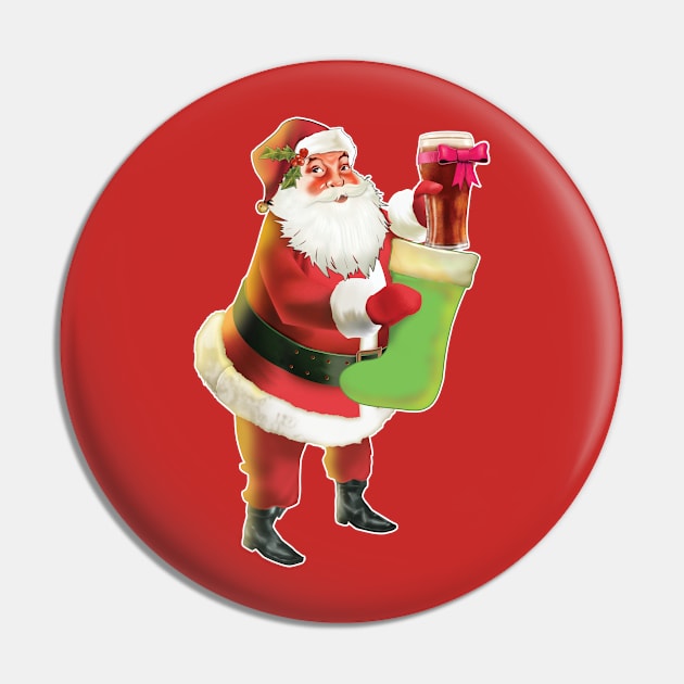 Santa Cold One Pin by Pops Culture