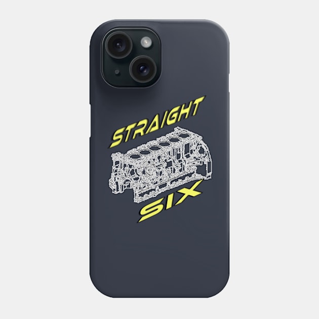 Engine Block Straight 6 (Yellow) Phone Case by CarEnthusast