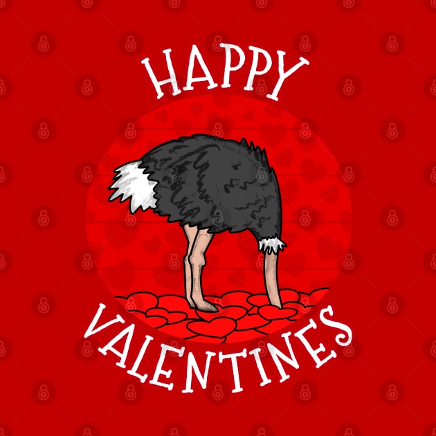 Valentines Day Ostrich Singles Funny Sarcasm by doodlerob