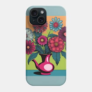 Retro vintage flower pot drawing Phone Case