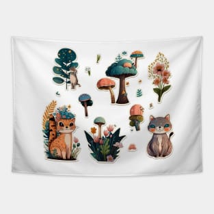 Cute nature sticker pack Tapestry