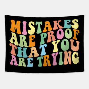 Groovy Mistakes Are Proof That You Are Trying Back To School Teacher Student Tapestry