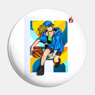 Anime Female Basketball Player Pin