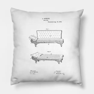 Sofa bed Vintage Patent Hand Drawing Pillow
