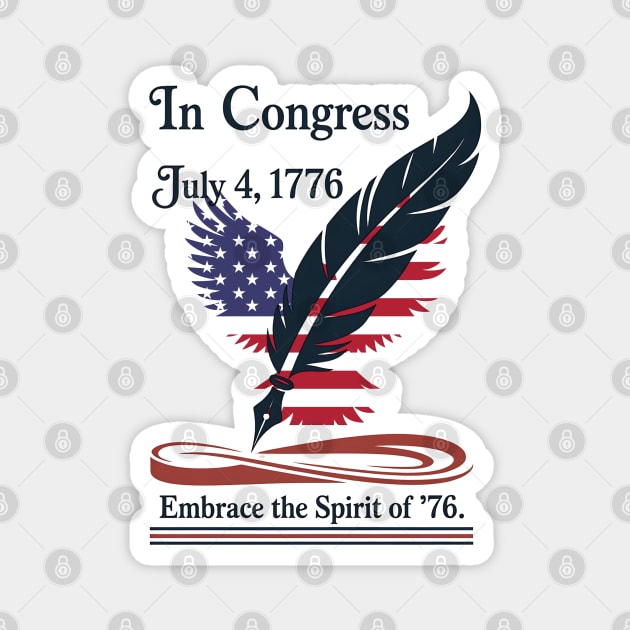 In Congress, July 4, 1776 Historical Independence Day Magnet by stitchloom