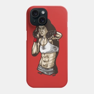 woman fighter preparing before fight night Phone Case