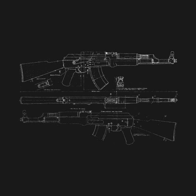 AK-47 Diagram (white) by Big Term Designs