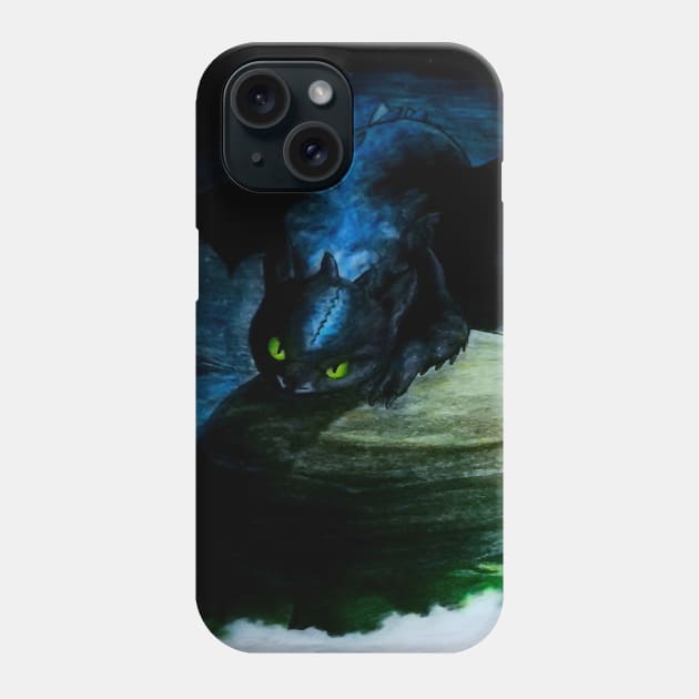 Toothless the Alpha Night Fury Phone Case by Lycoris ArtSpark