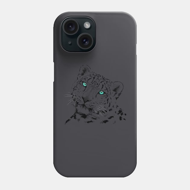 Snow leopard Phone Case by Mayakiwi