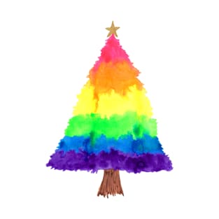 Rainbow Watercolor Christmas Tree T-Shirt