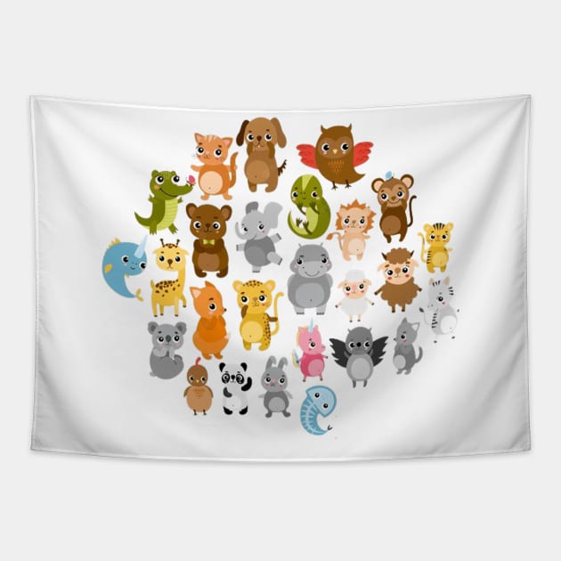 kids animal Tapestry by Fashion Clothing Shop